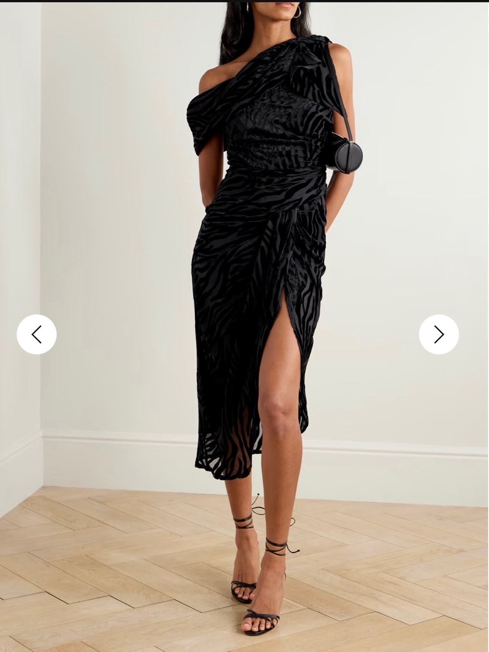 NWT Isabel Marant Cyane Black Devoré Velvet Midi Dress FR 38 US 6